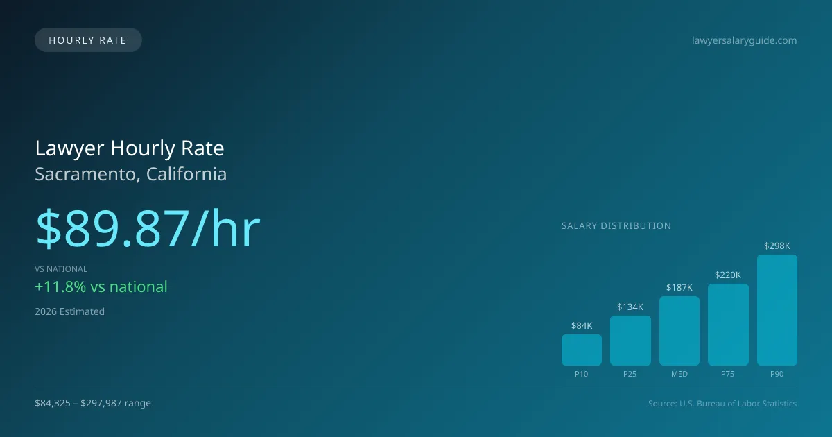 Lawyer Hourly Rate in Sacramento, CA — 2026 est., based on 2025 BLS