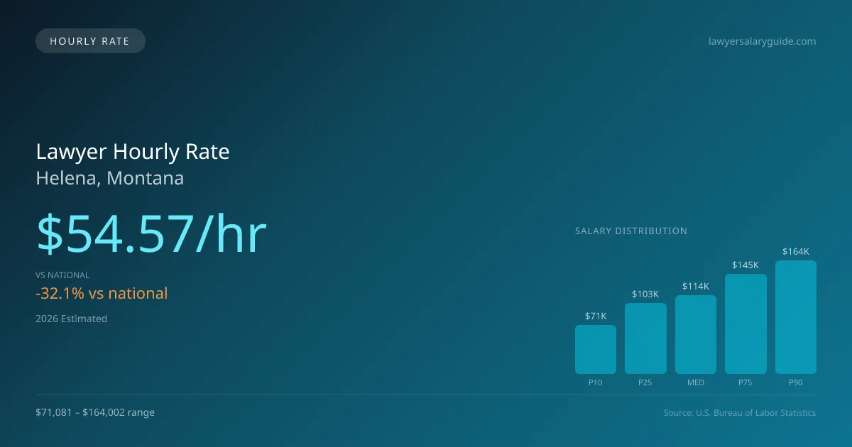 Lawyer Hourly Rate in Helena, MT — 2026 est., based on 2025 BLS