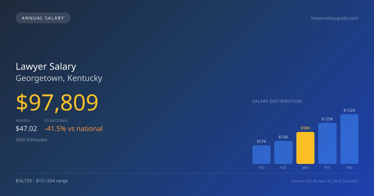 Lawyer Salary in Georgetown, KY — 2026 est., based on 2025 BLS