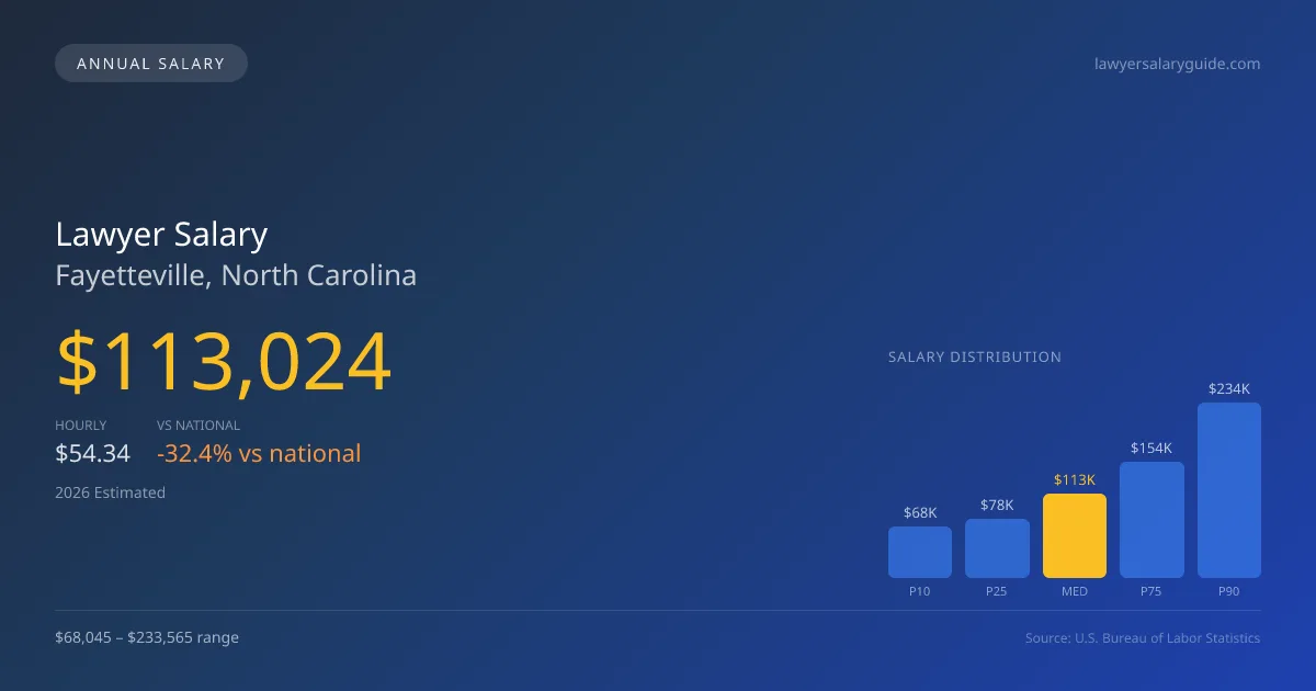 Lawyer Salary in Fayetteville, NC — 2026 est., based on 2025 BLS